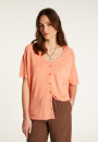 T-shirt à boutons en lin flammé - Lily