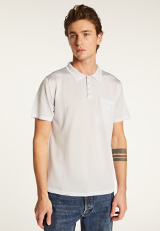 Polo fines rayures Fil Lumière Laurentin 6042 flot - 06 bleu moyen
