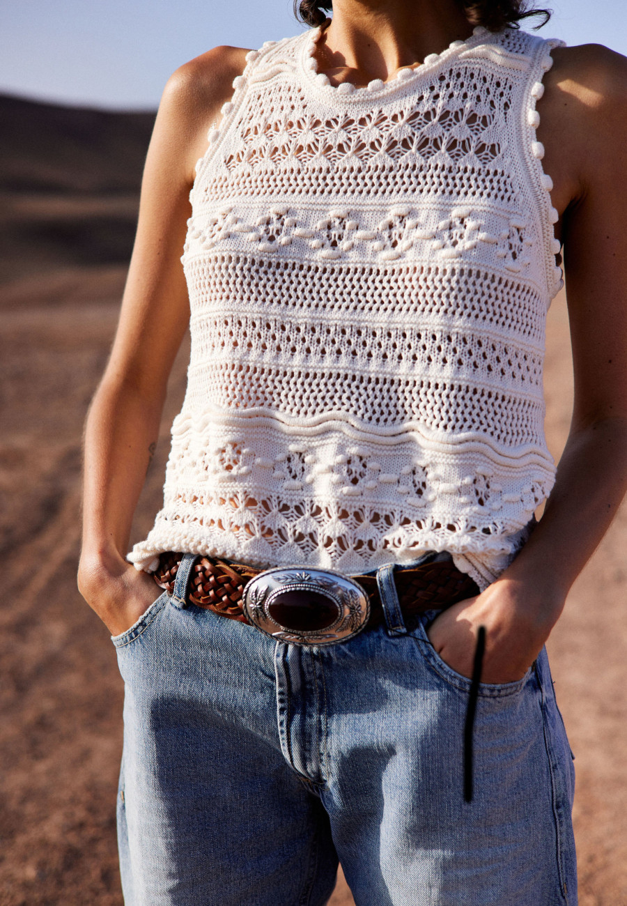 Openwork cotton tank top - Danny