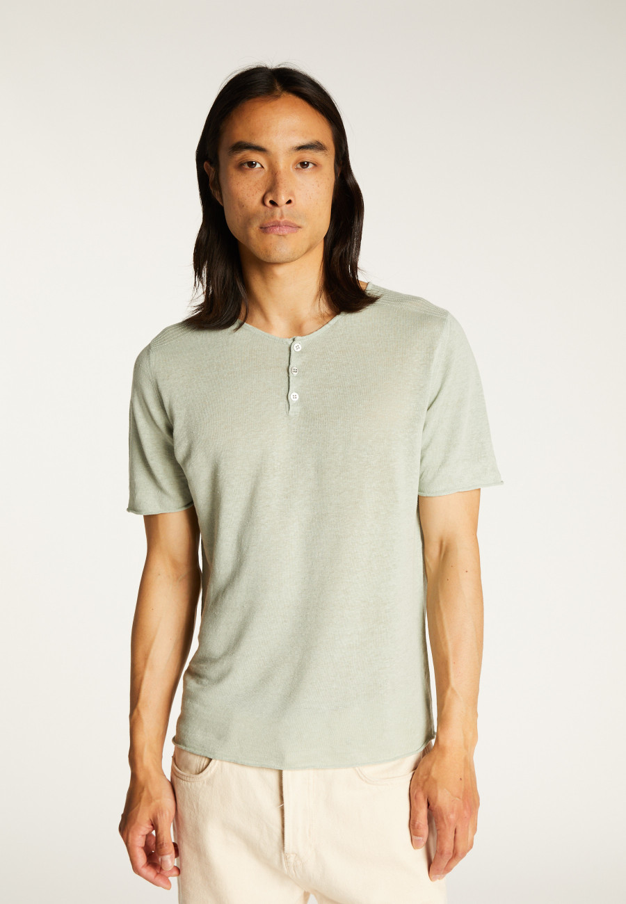 T-shirt col boutonné en lin - Leonce