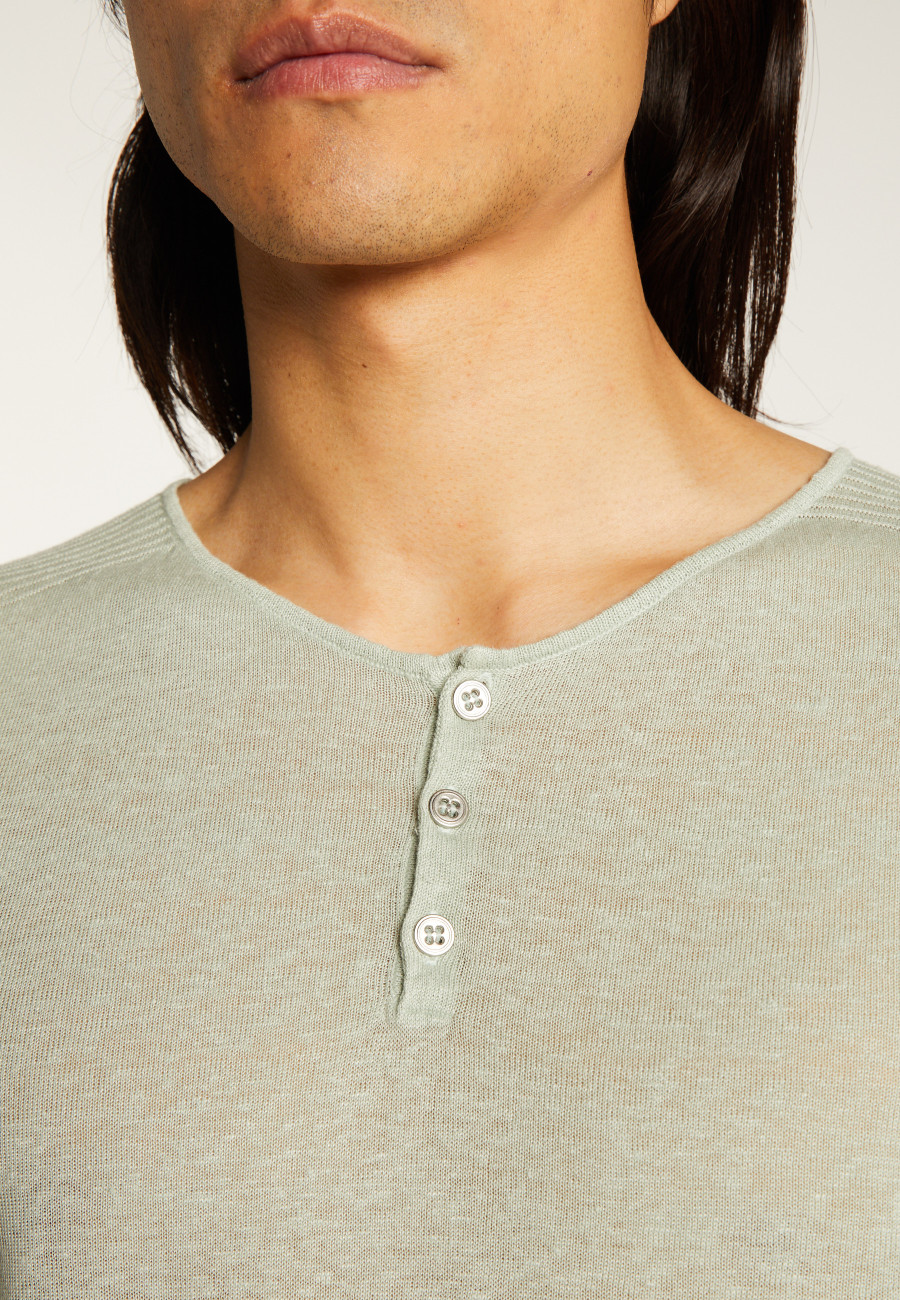 T-shirt col boutonné en lin - Leonce