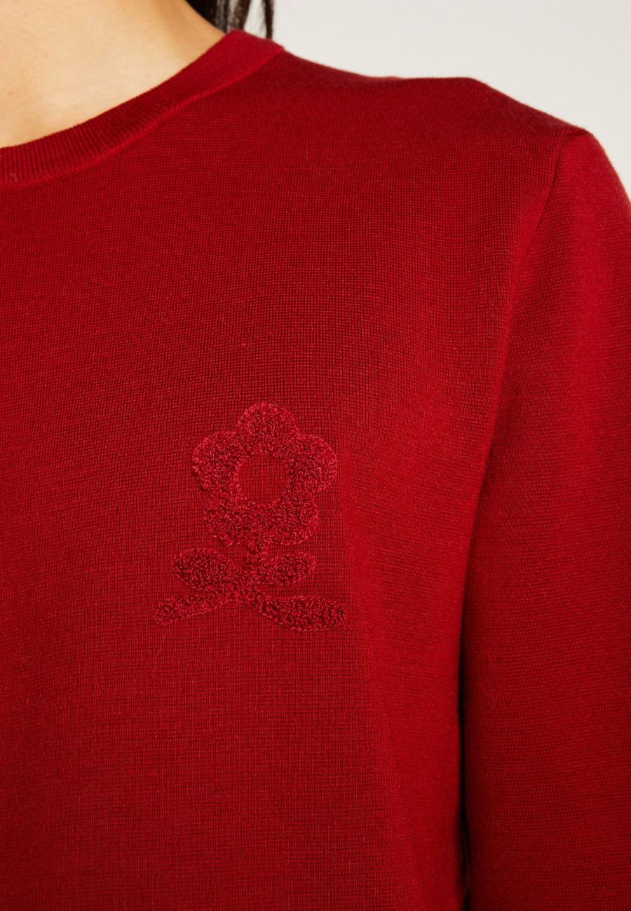 Merino wool sweater with logo - Santi
