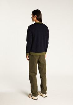Two-tone merino wool cardigan - Silence