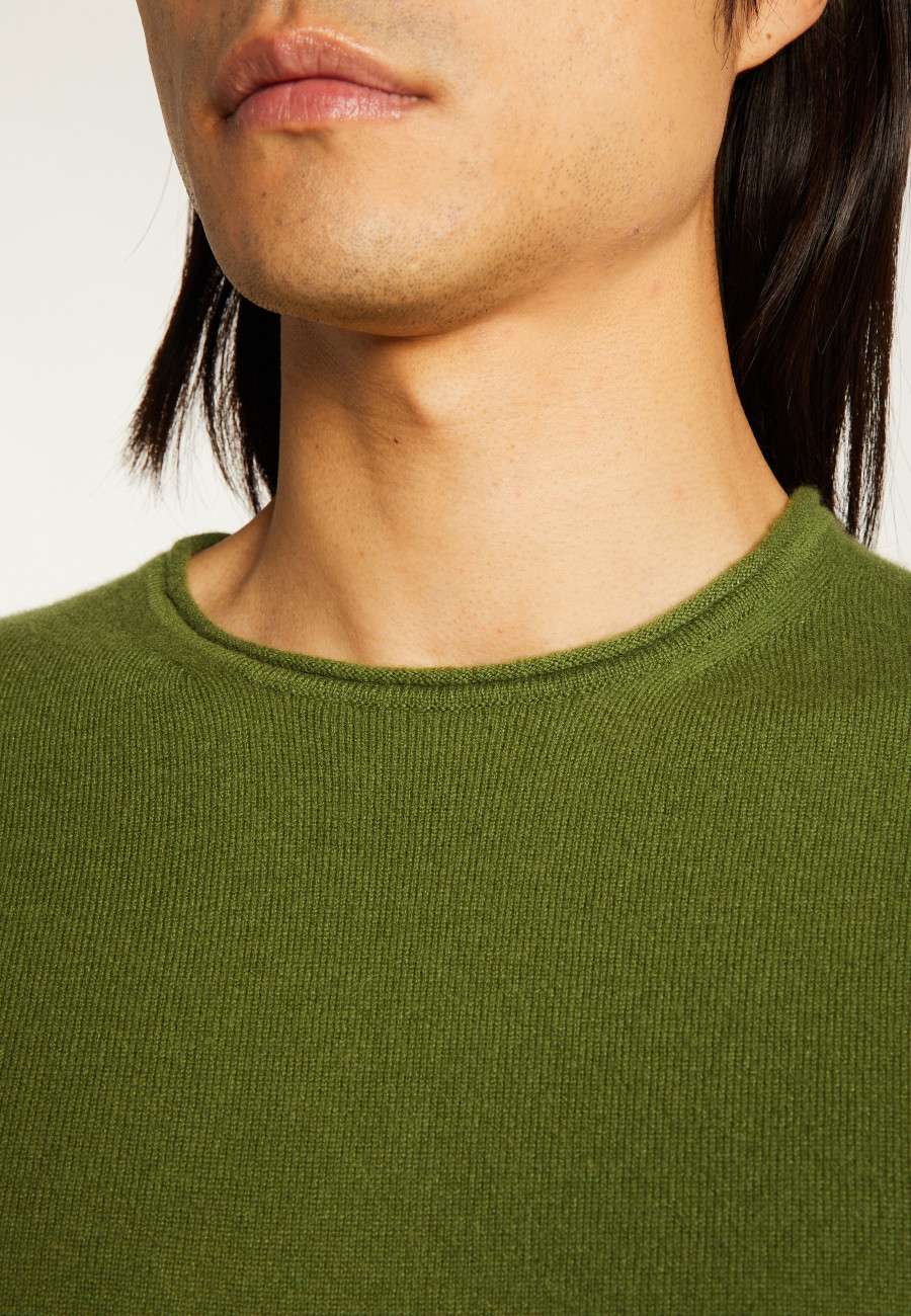 Round-neck cashmere sweater with rolled finishes - Ernest Round-neck cashmere sweater with rolled finishes - Ernest