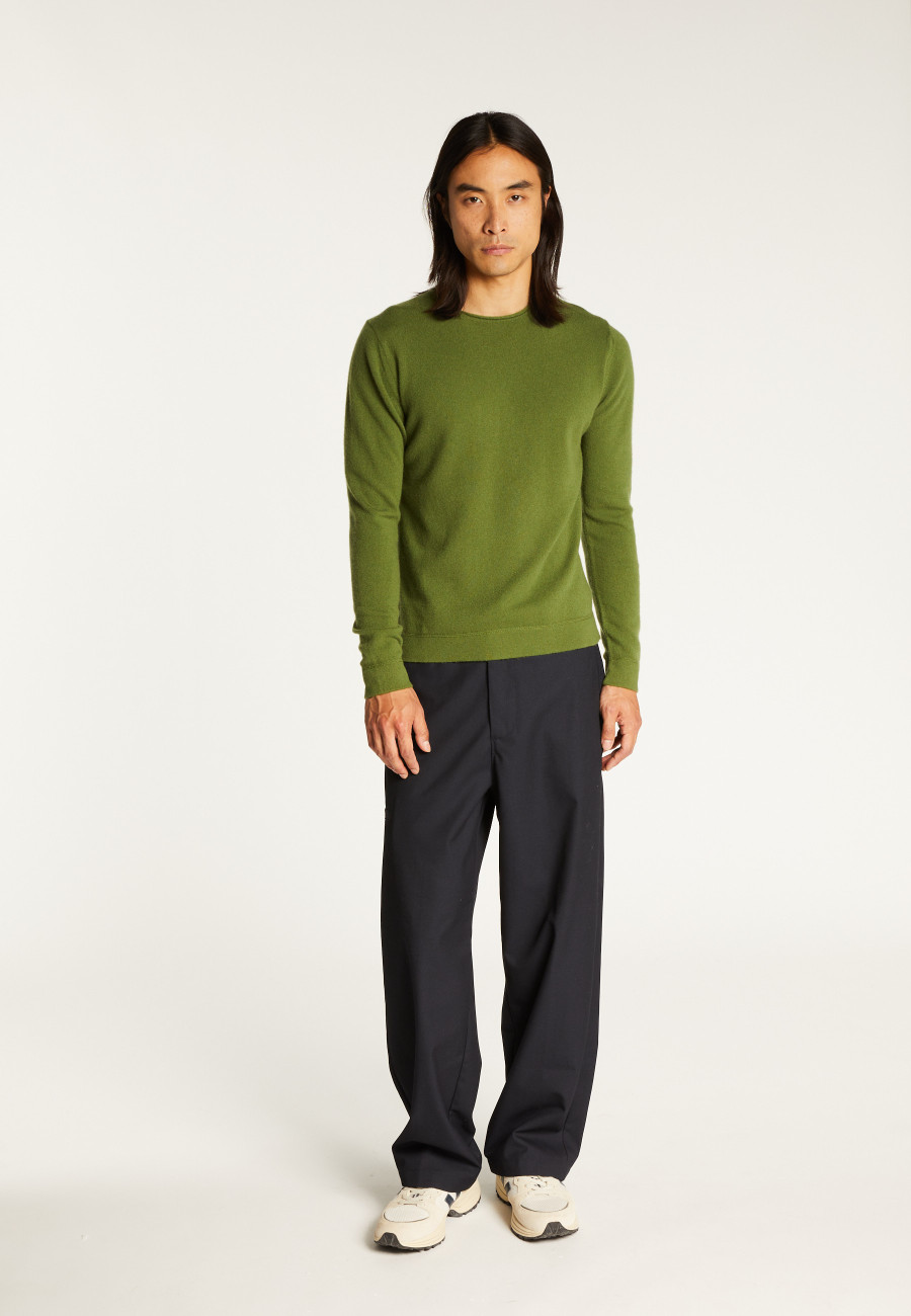 Round-neck cashmere sweater with rolled finishes - Ernest Round-neck cashmere sweater with rolled finishes - Ernest