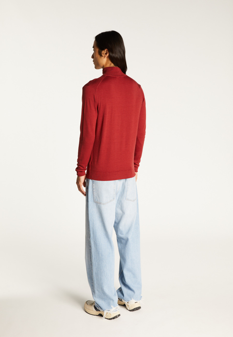 Trucker neck sweater with logo in merino wool - Ryan