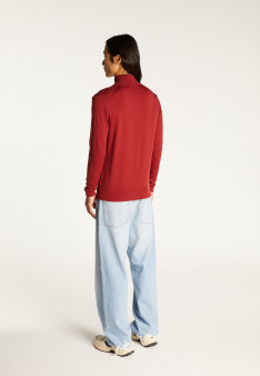 Trucker neck sweater with logo in merino wool - Ryan