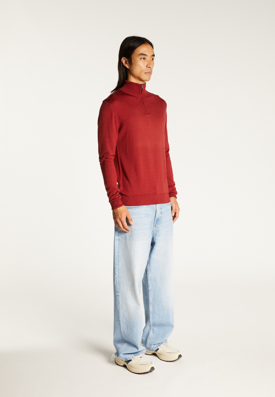 Trucker neck sweater with logo in merino wool - Ryan