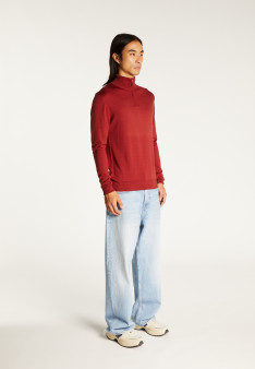 Trucker neck sweater with logo in merino wool - Ryan