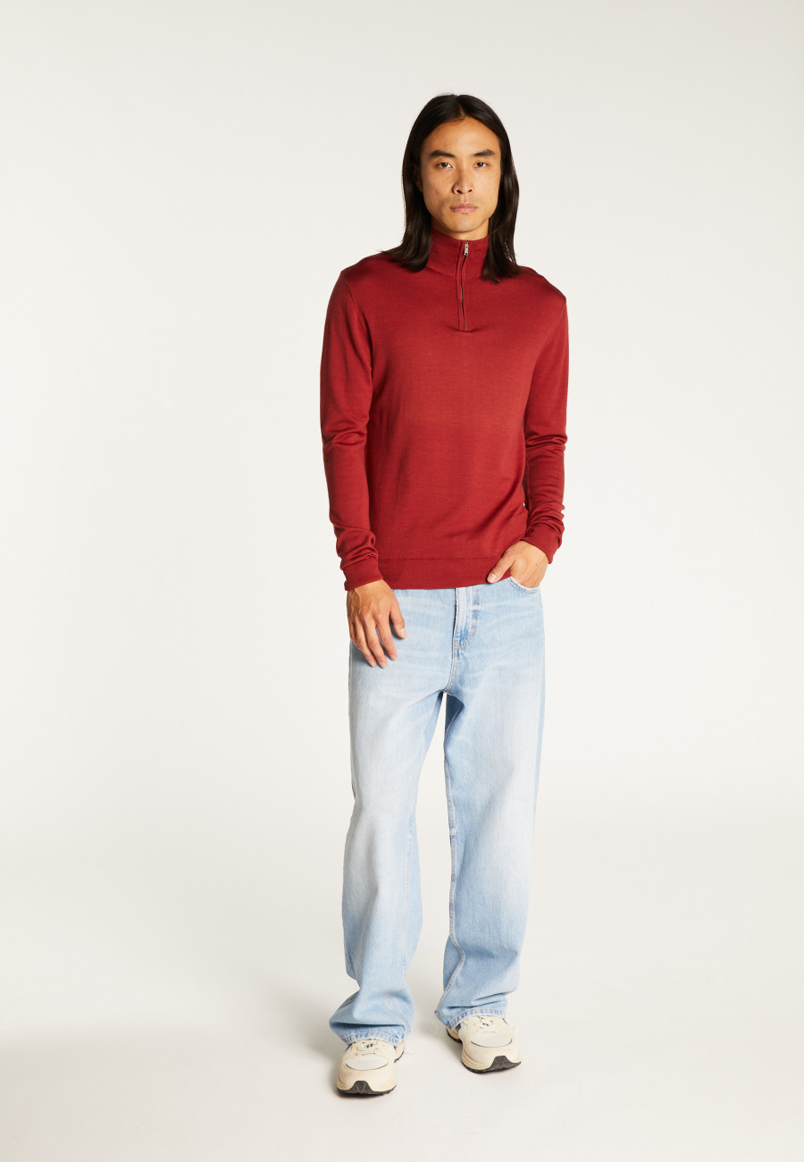 Trucker neck sweater with logo in merino wool - Ryan