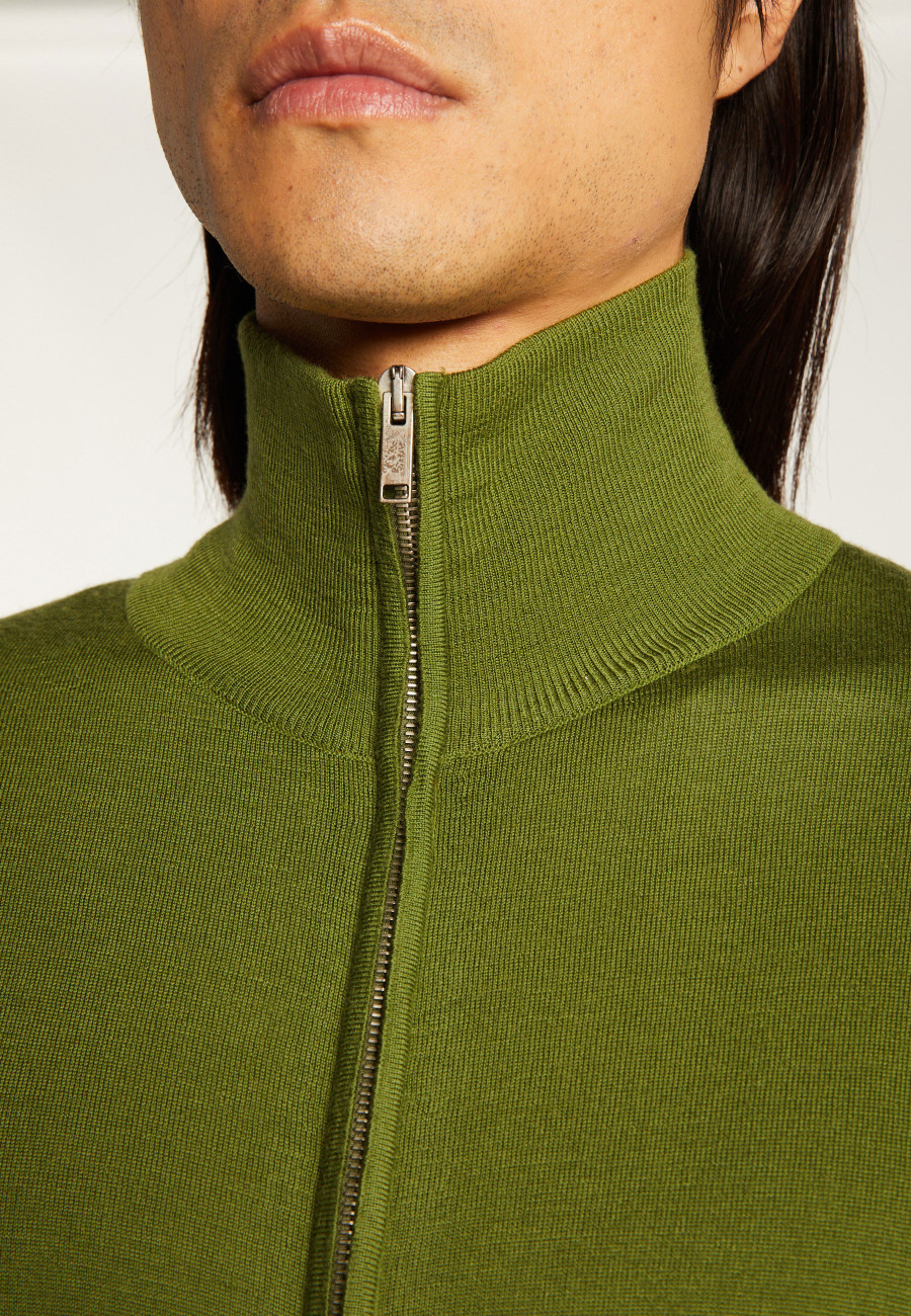 Zipped vest with logo in merino wool - Estian
