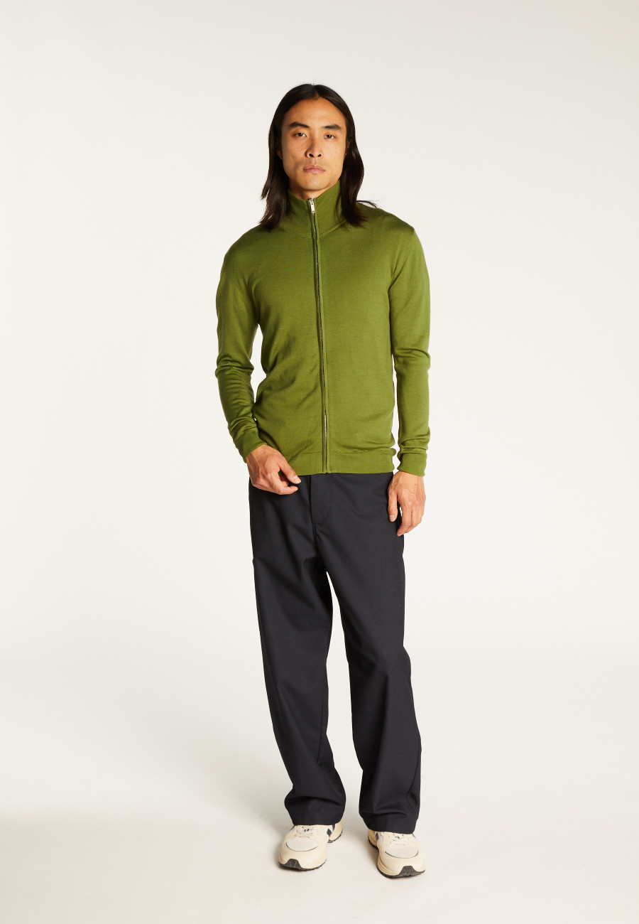 Zipped vest with logo in merino wool - Estian