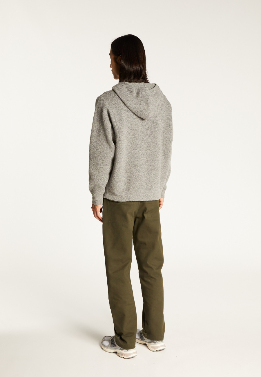 Hoodie à capuche avec poches en cachemire et laine recyclés - Fabio