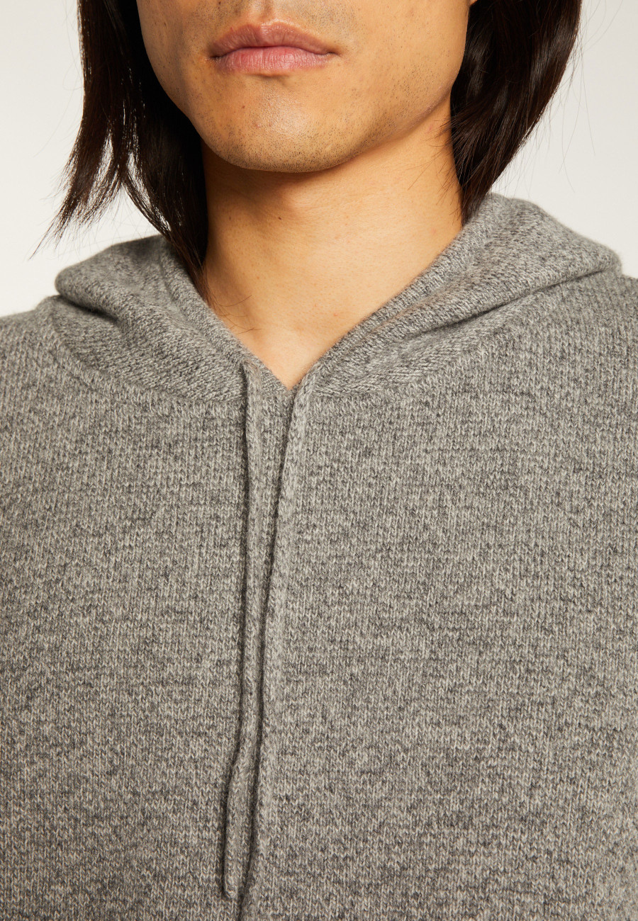 Hoodie à capuche avec poches en cachemire et laine recyclés - Fabio