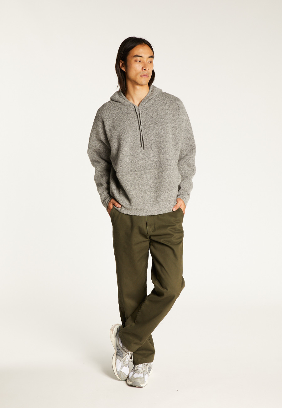 Hoodie à capuche avec poches en cachemire et laine recyclés - Fabio