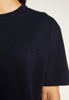 Loose t-shirt with pocket in merino wool - Florentin