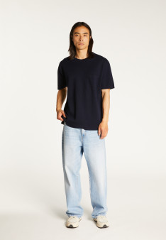 Loose t-shirt with pocket in merino wool - Florentin
