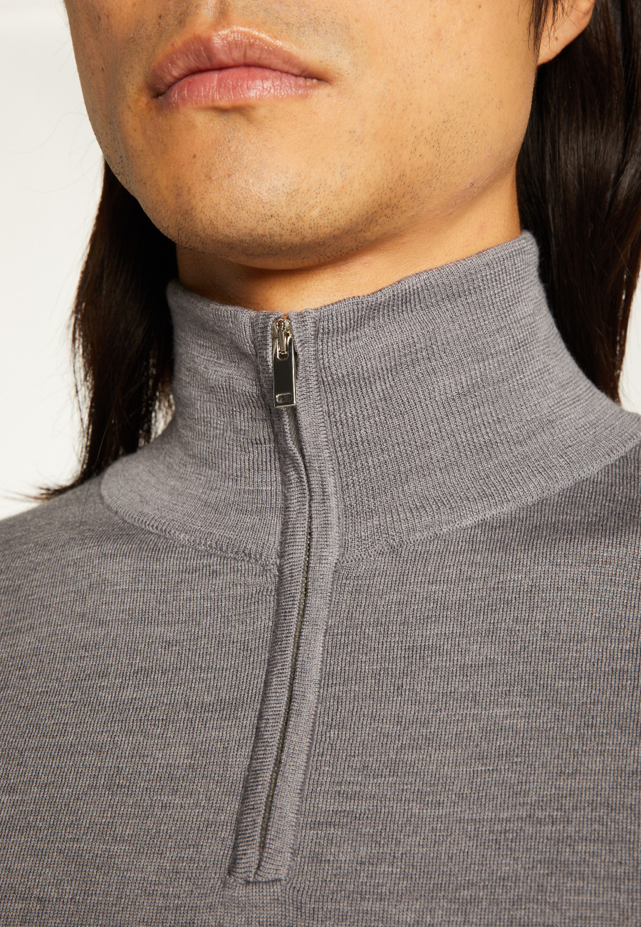Pull col camionneur avec logo en laine mérinos - Ryan