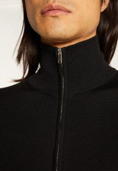 Gilet zippé avec logo en laine mérinos - Estian