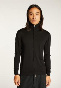 Gilet zippé avec logo en laine mérinos - Estian