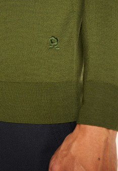 Gilet boutonné avec logo en laine mérinos - Etienne