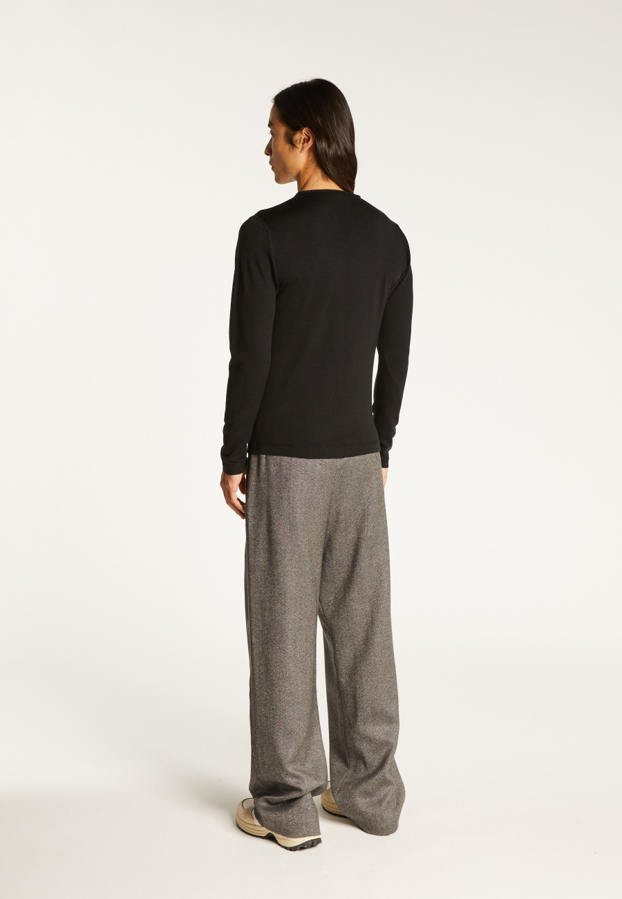 Pull col tunisien en laine - Bonno