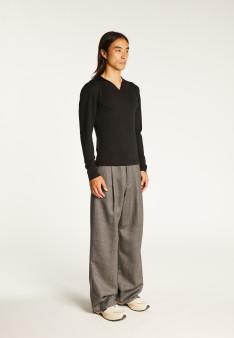 Pull col tunisien en laine - Bonno