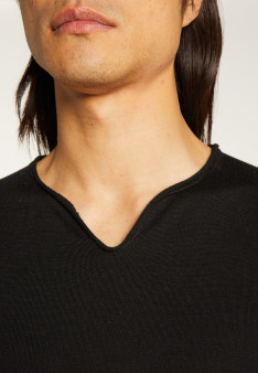 Pull col tunisien en laine - Bonno