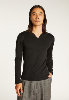 Pull col tunisien en laine - Bonno