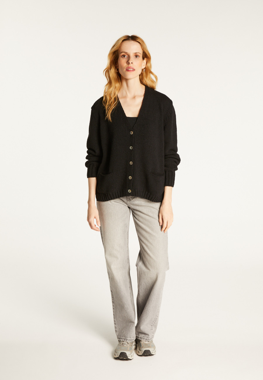 Cardigan en col V en laine et soie - Bilan