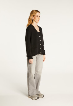 Cardigan en col V en laine et soie - Bilan