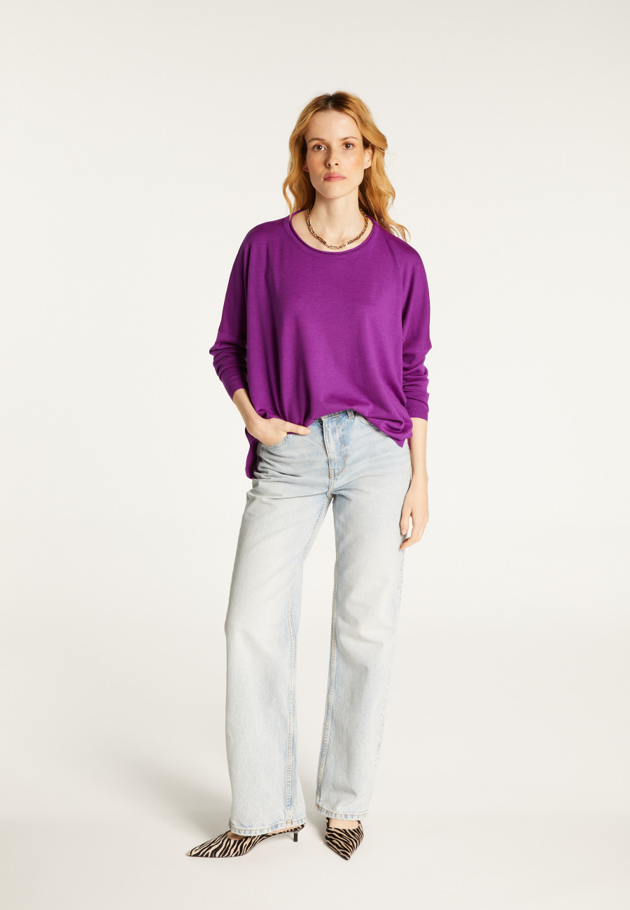 Pull ample col rond en laine mérinos - Azel