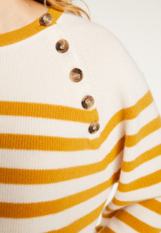 Sailor sweater in cashmere with loose sleeves - Gaelle