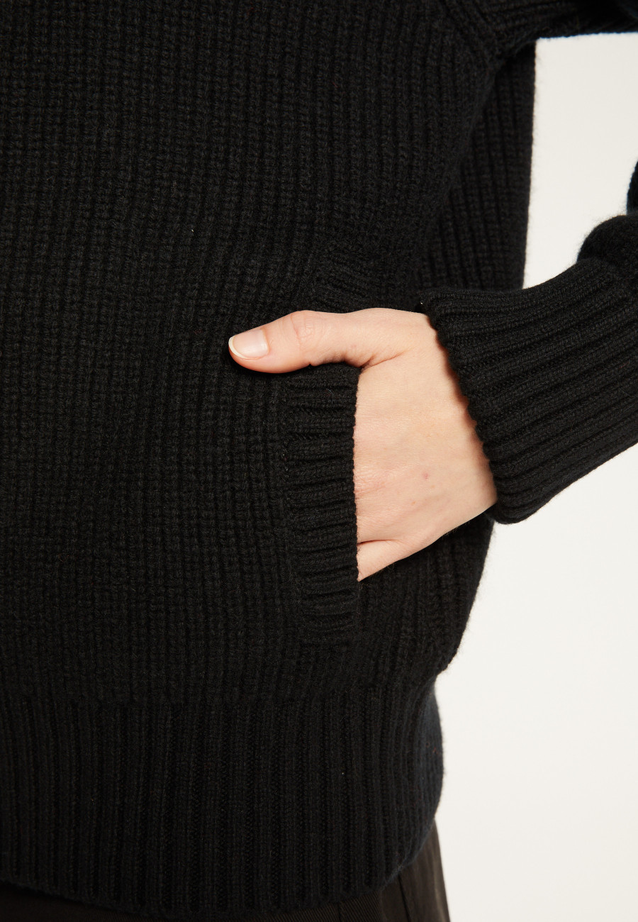 Veste zippée asymétrique en laine et cachemire - Gwenn