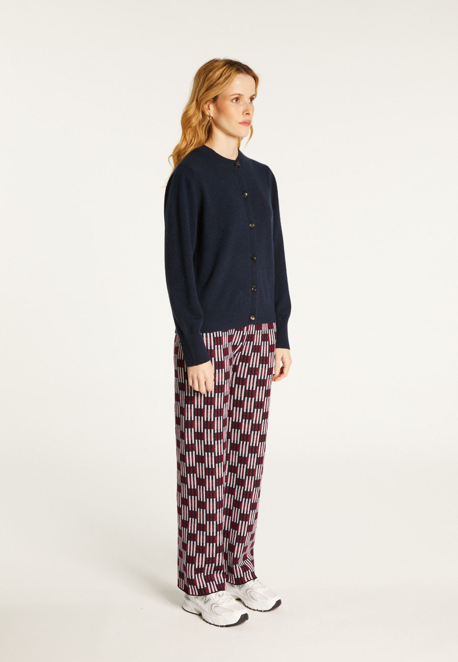 Cardigan boutonné col rond en cachemire - Ari