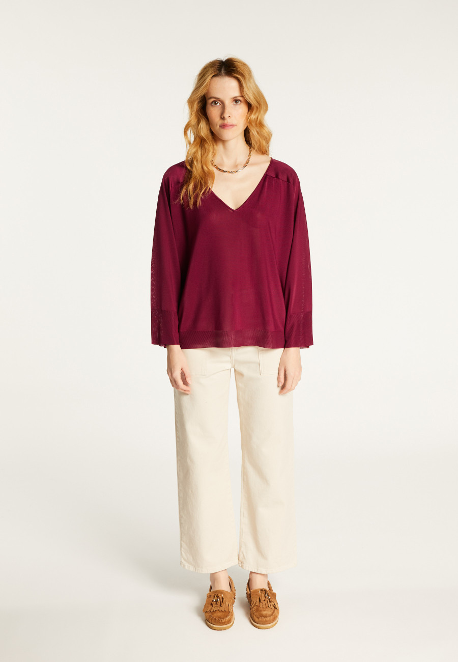 V-neck sweater in light thread - Delly