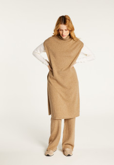Sleeveless high neck tunic in wool and cashmere - Garance