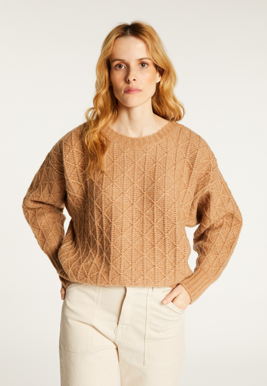 Loose-fit sweater with dots in cocoon wool - Gassia