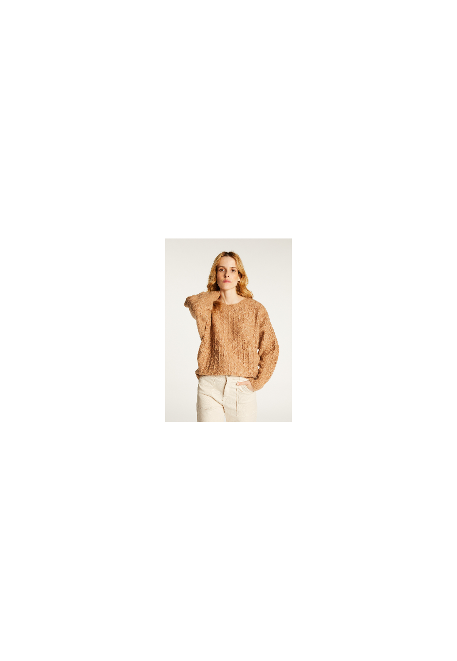 Loose-fit sweater with dots in cocoon wool - Gassia
