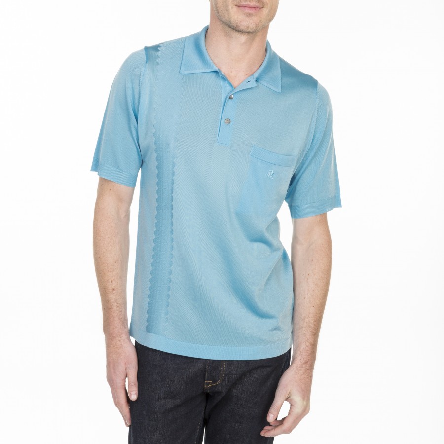 Polo fantaisie Fil Lumière Lysandre 7100 celestial - 77 bleu ciel
