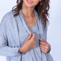 Gilet col châle - Hani 6344 Rafale - 09 Gris moyen